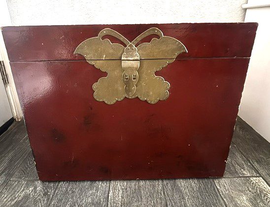 Antique Chinese Wooden Document Chest (Approximately 1900-1930)