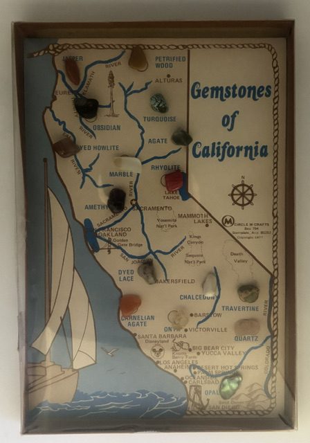 Vintage "Gemstones of California" Gemstone Map Wall Plaque